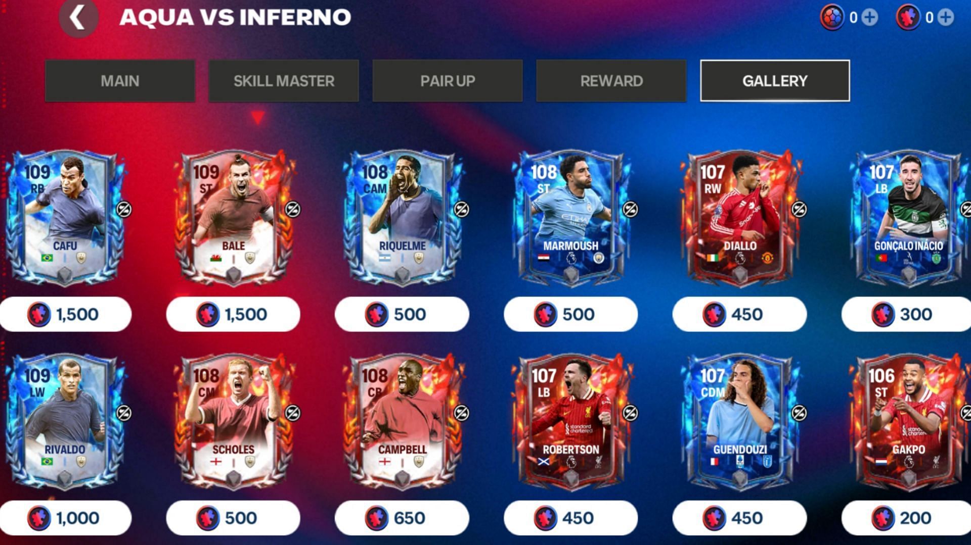 EA FC Mobile Aqua vs Inferno Week 3 player list available in the Gallery chapter (Image via EA Sports)
